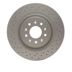 Jaguar XKR Brake Rotor (1) - Front - R1 Concepts - GeoSPEC Coated Rotor - Drilled - `00-`06